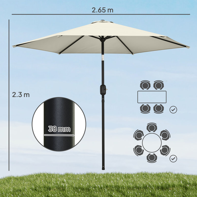 265cm Market Parasol, Cream