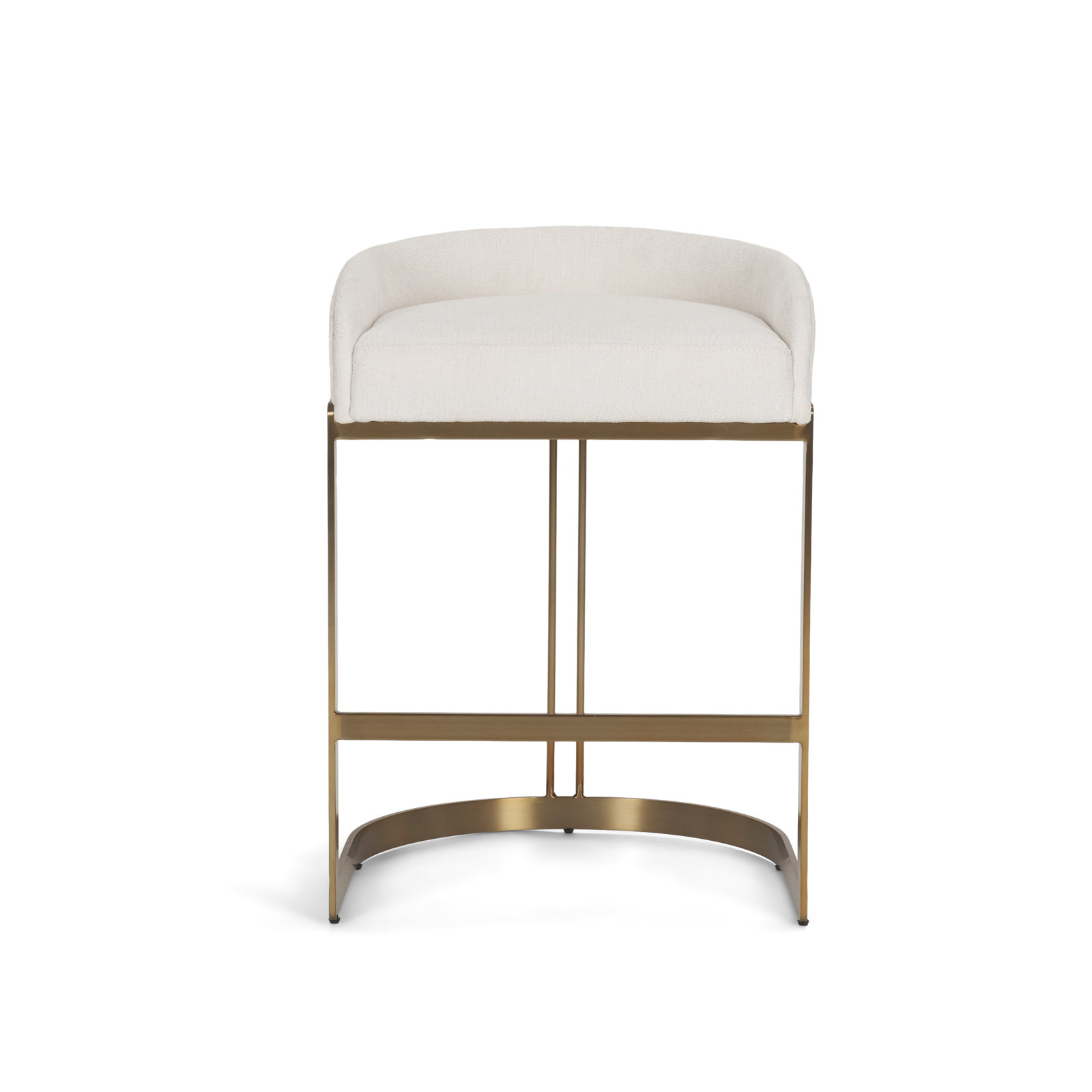 Bradley Upholstered Bar & Counter Stool, Counter Stool (24.75" Seat Height), White Performance, Gold