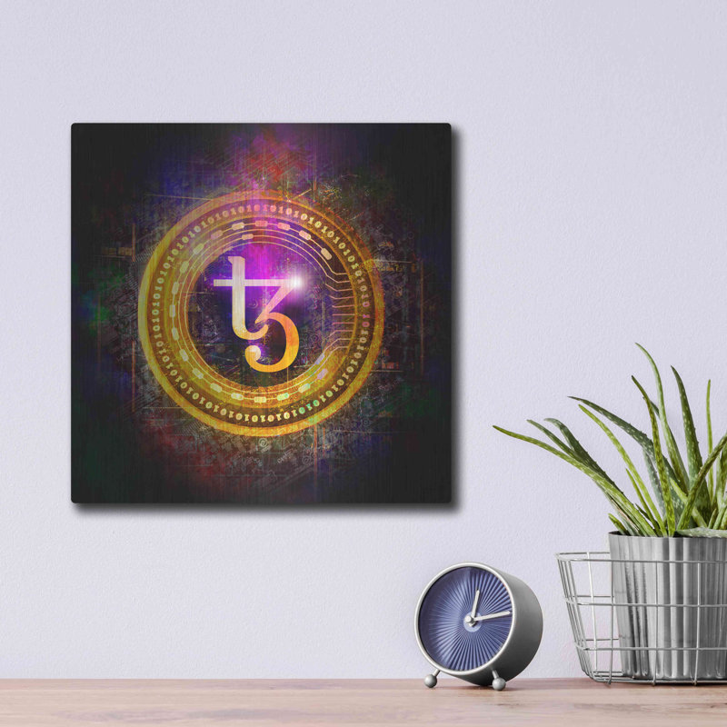 Art mural luxueux «Tezos Crypto Halo» par Epic Portfolio, 12 po x 12 po