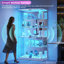 5-Tier Tempered Glass Display Cabinet with Motion Sensor RGB Lights, Lockable Tall Curio Cabinet-1177587813