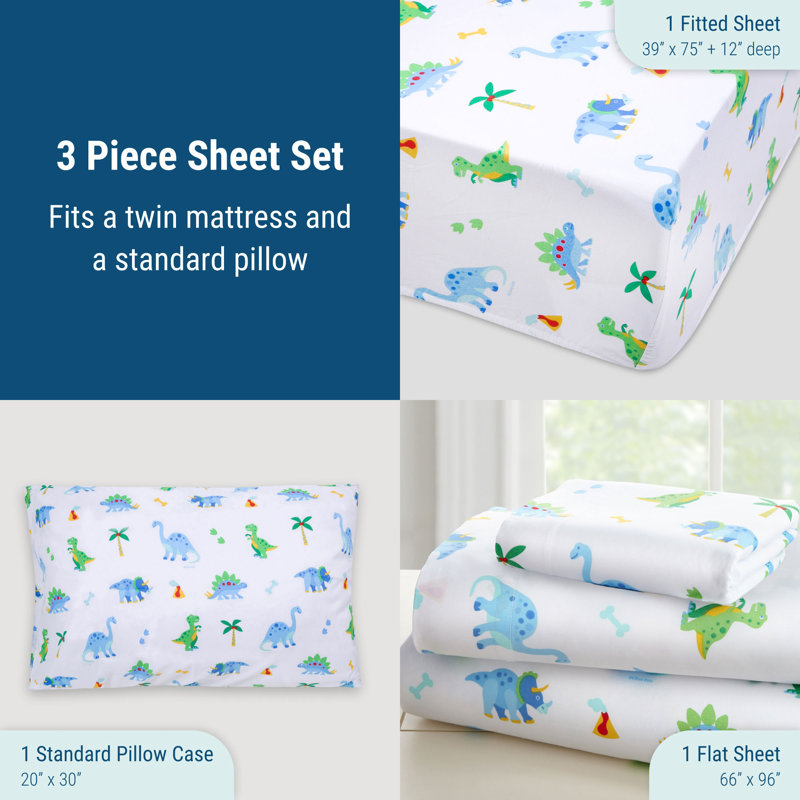 Ensemble de draps pour lit simple Wildkin, Ensemble de draps pour lit simple + drap-housse + 