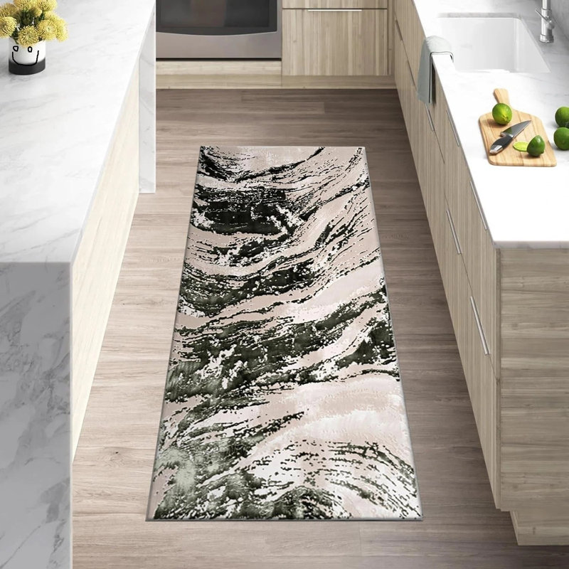 Abstract Flokati, Emerald, Runner 60 cm x 220 cm