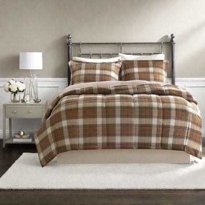 Cozy Reversible Microfiber Bedding Set, Rustic Plaid Style For Home Comfort