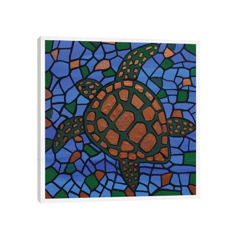 Turtle by Rachel Olynuk - Gallery-Wrapped Canvas Giclée on Canvas, 45.72 cm H x 45.72 cm W, White Framed