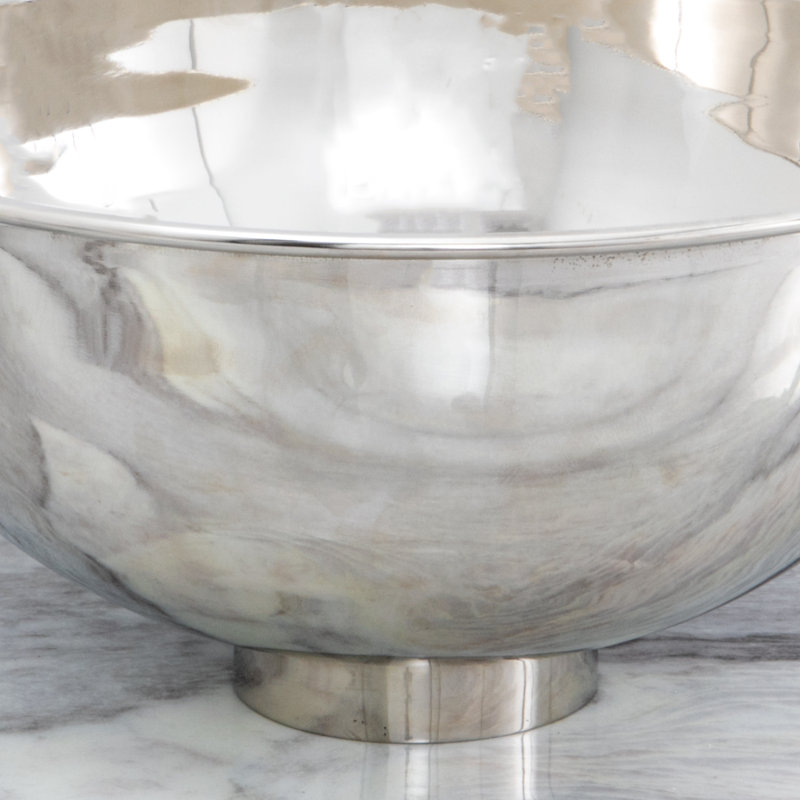 Abbaigh Handmade Stainless Steel Decorative Bowl 1, Silver