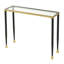 Large console moderne en verre glamour de 39,76 po avec bordure cannelée en métal Sorem et plateau en verre trempé Sorel
