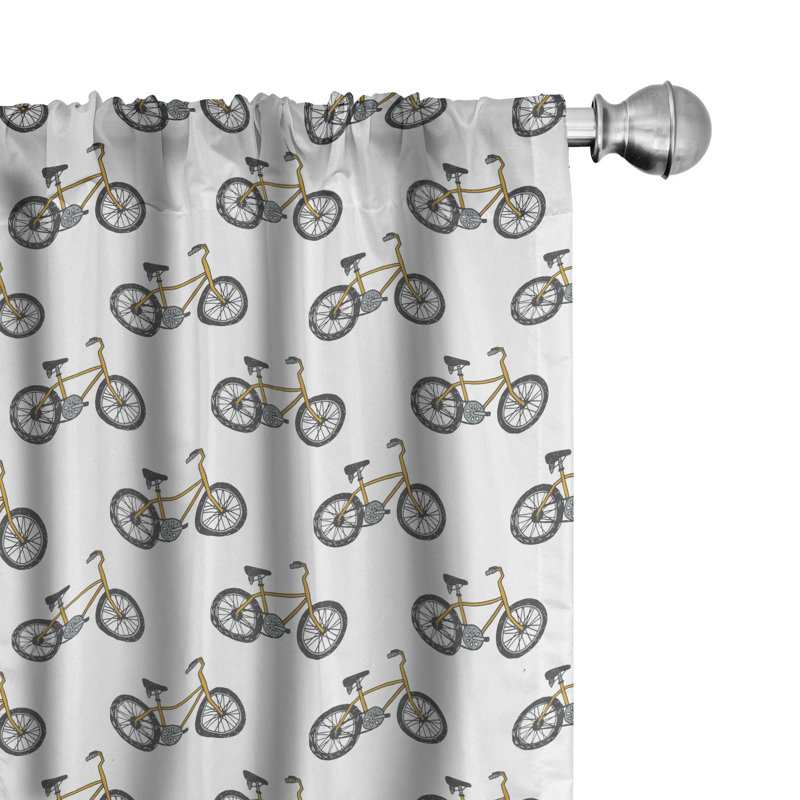 Bicycle Semi-Sheer Rod Pocket Sliding Panel, 28" x 95"