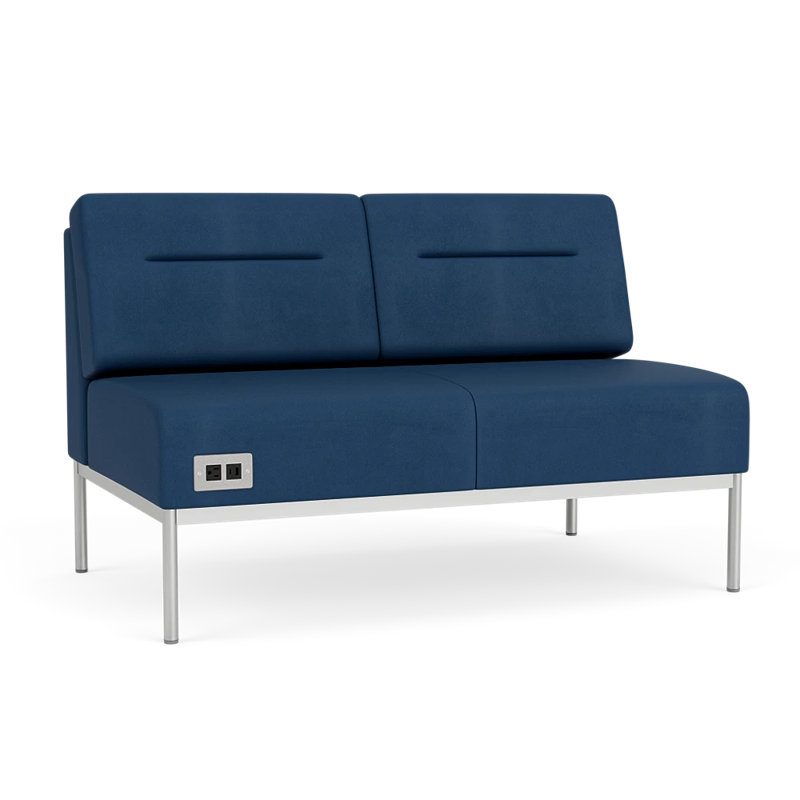 Causeuse Darsey, Avec alimentation, Argent argent, Patriot Plus Blue Ridge