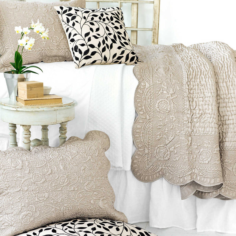 Diamond Matelasse Coverlet, White, King Coverlet