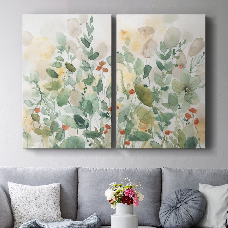 «Wildflower Song» - Toile tendue avec châssis de qualité supérieure - Prêt à être accroché, H 12 po x l 16 po