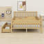 Lit plateforme contemporain en bois avec garde-corps et tiroirs-126553069