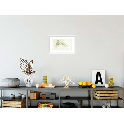 John E. Christian house West Lafayette Indiana. by Frank Lloyd Wright - Framed Giclee Print