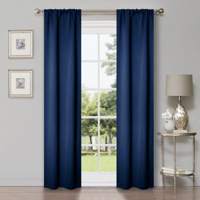 Millendon Energy Saving Modern Polyester Grommet Room Darkening Curtain Pair