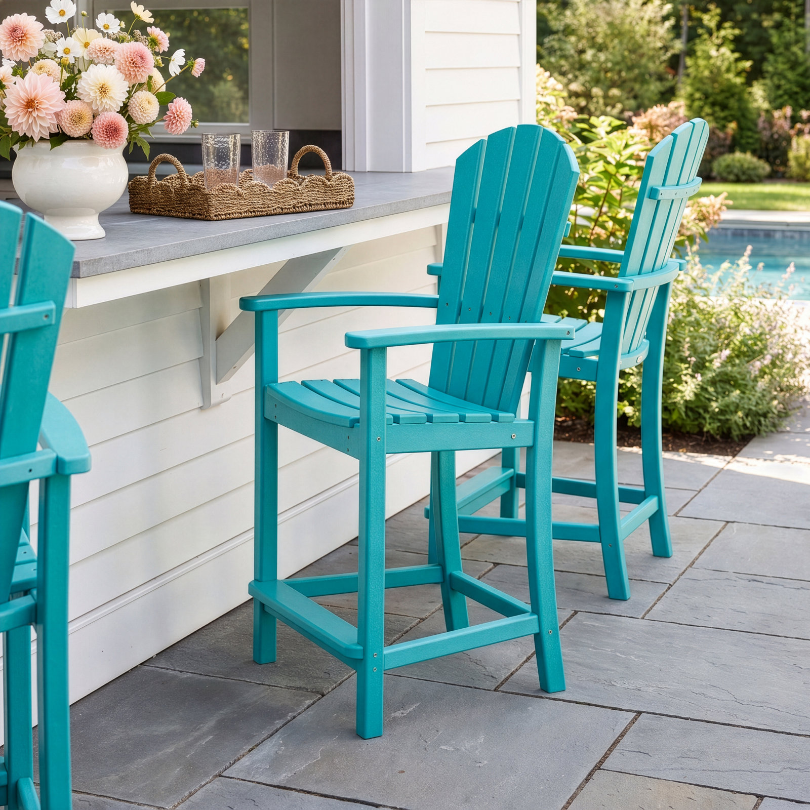 POLYWOOD® Palm Coast Patio Bar Stool, Aruba