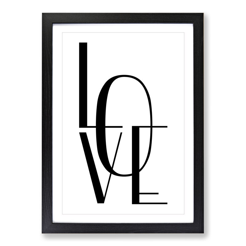 Love - Picture Frame Typography, 65cm H x 48cm W x 2cm D, Black Framed