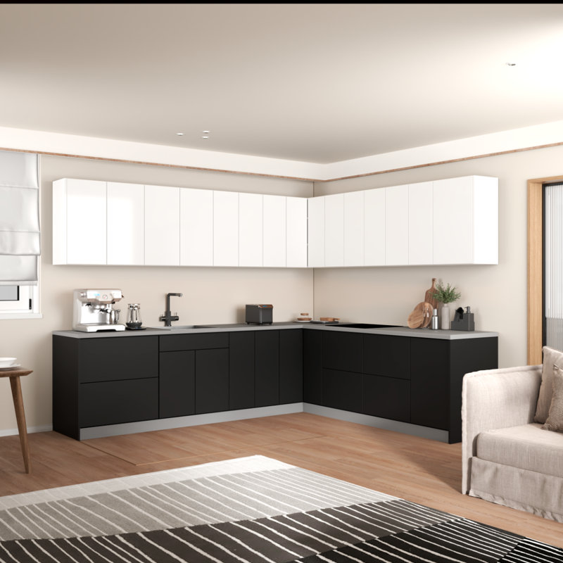 WALLKITCHENS Cuisine complète moderne en panneau de fibres à densité moyenne l 102 po x P 120 po x H 96 po WALLKITCHENS 