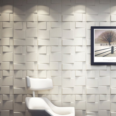 Shanley 50.04cm x 50.04cm Wood Tile in White