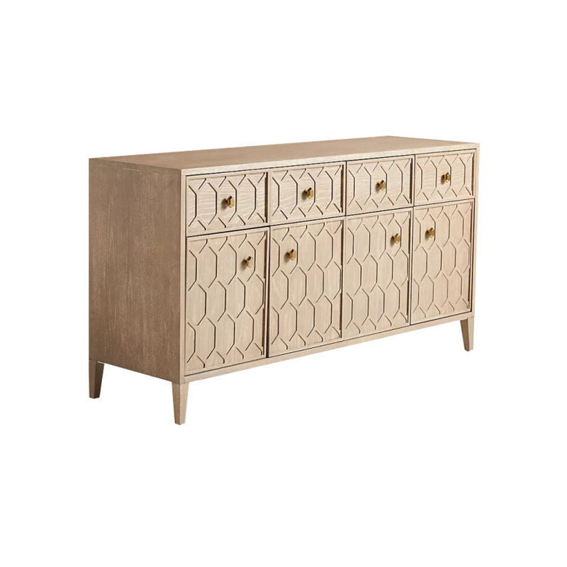Buffet décoratif rétro en bois massif, Brun