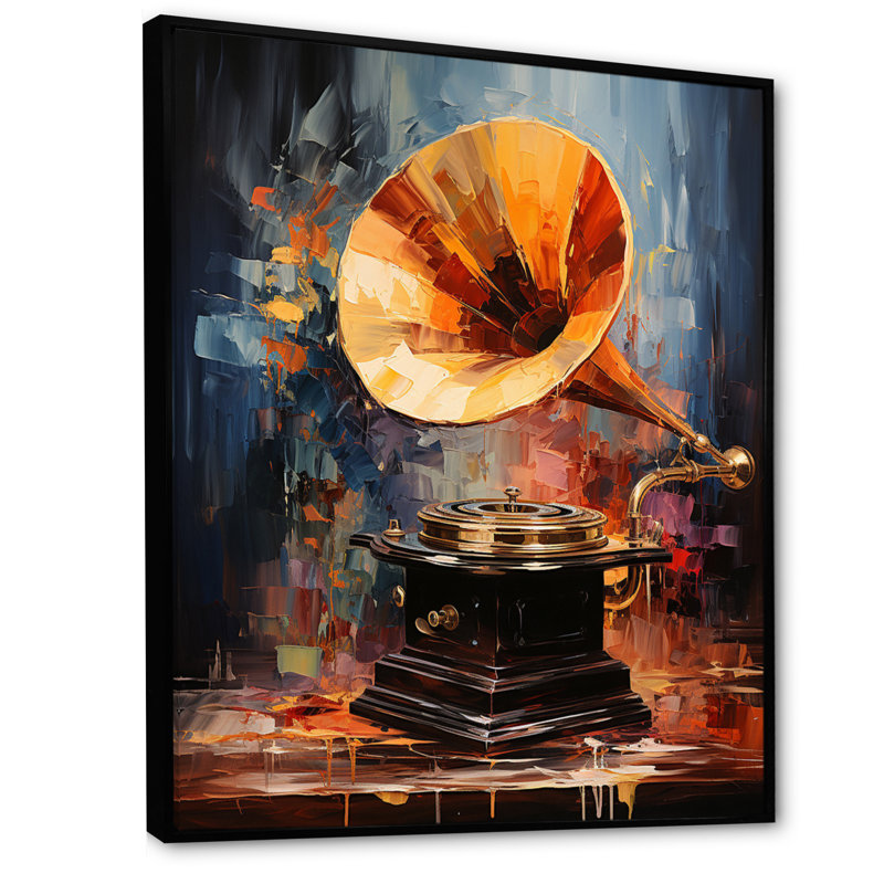 Lyneissa Phonograph Impression - Reproduction, Cadre flottant noir, H 32 po x l 24 po x P 1 po