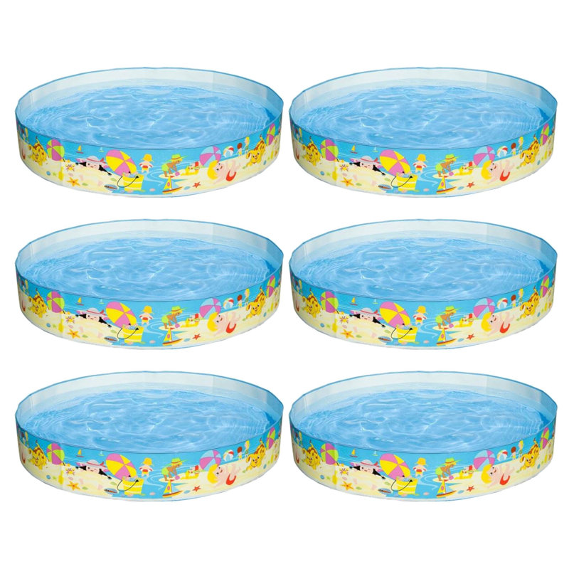 Intex Beach Days Snapset Instant Round Kids Childrens Swimming Pool (6 Pack)