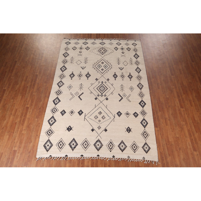Tapis ivoire en laine pour salon marocain 8 x 12