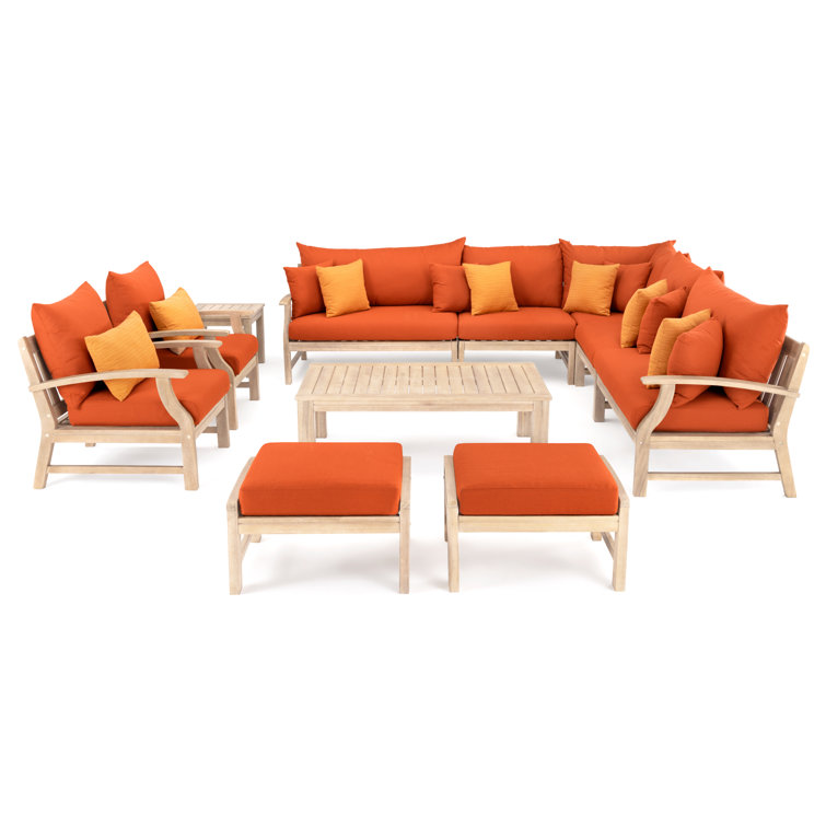 Paulet Acacia 11 - Person Modular Patio Conversation Sets with Cushions
