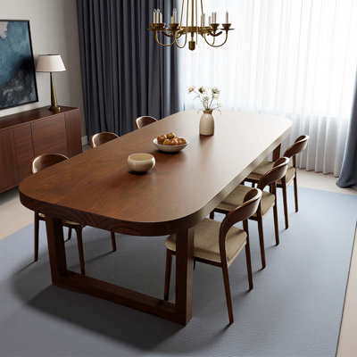 Table de salle à manger rectangulaire en bois massif et chaises pour 4, salle à manger rustique et table de cuisine