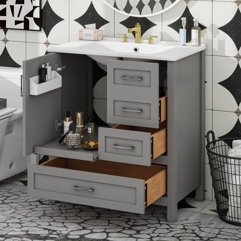 Ensemble de meuble-lavabo 30 po avec lavabo, Gris