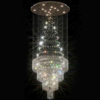 Kambri 12 - Light D32" x H78.7'' Modern Empire Crystal Raindrop Chandelier Lighting LED Chandelier