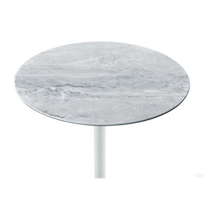 15.5"W End Table With Height Adjustable Gray Marble Textured Top