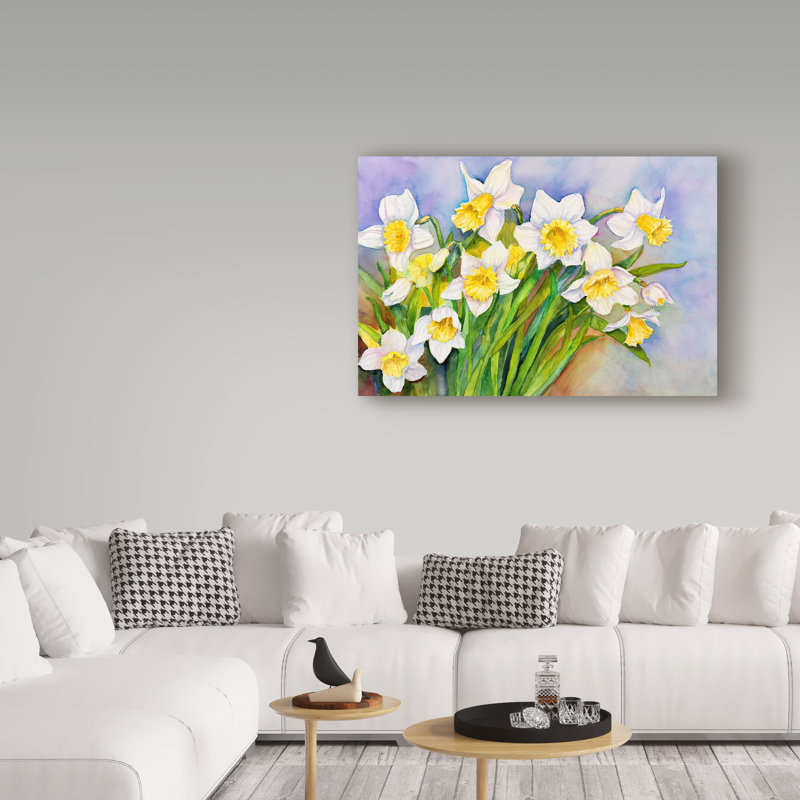 Deetra «Daffodil Cluster», reproduction de peinture acrylique sur toile tendue, H 12 po x l 19 po x P 2 po