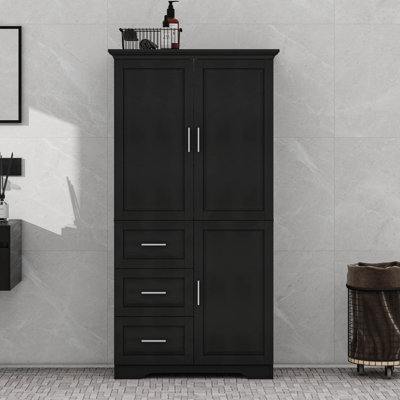 Tall And Wide Storage Cabinet With Drawers