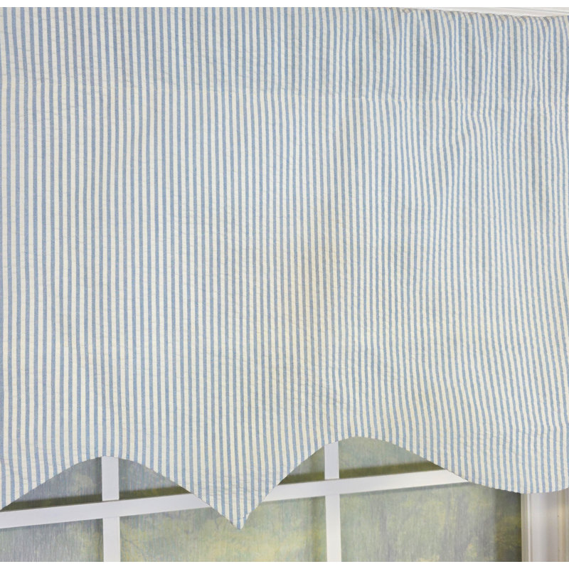 Seersucker Regal Valance, Bleu