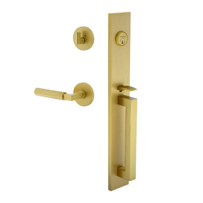 Viaggio Quadrato One-Piece Handleset With D Grip With Circolo Rosette And Contempo Smooth Lever