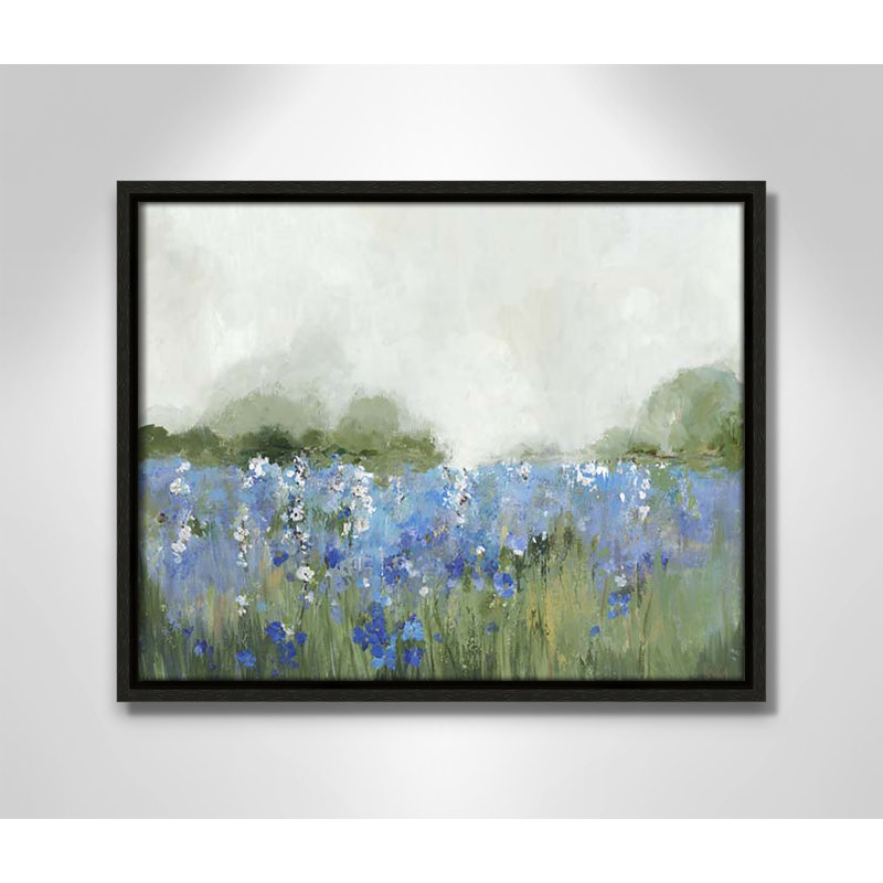 «Meadows Bluebells Field» encadré sur toile par Allison Pearce, Cadre espresso, H 12,5 po x l 15,5 po x P 2 po