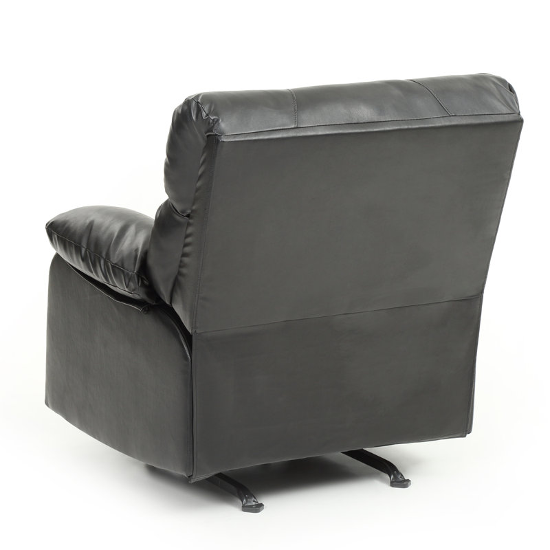 Furniture Manny G533-RC Rocker Recliner, Black Faux Leather