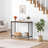 33.5 Inch Entrance Table,Sofa Table with Glass Shelf and Metal Frame Narrow Entrance Table-327808568