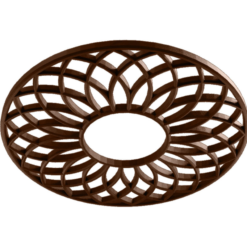 Médaillon de plafond en PVC de qualité architecturale Cannes, H 24 po x l 24 po x P 0,75 po, Cuivre
