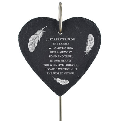 Braeya Waterproof Slate Heart People Memorial Plaque