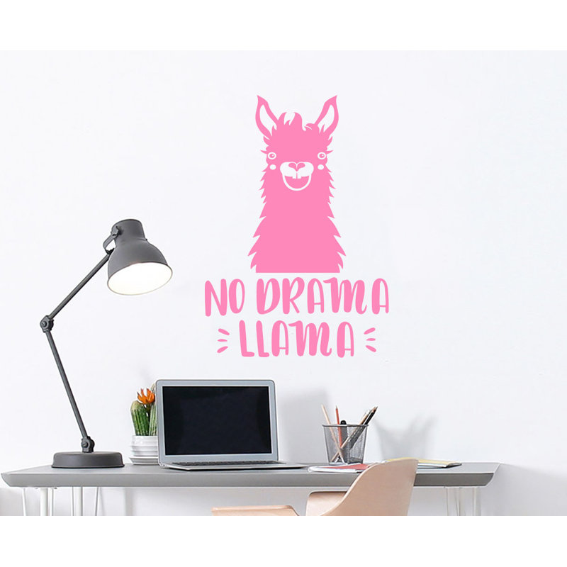 Décalcomanie murale de chambre de bébé llama, Rose tendre