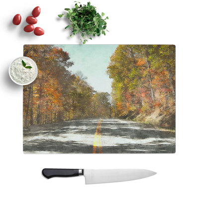 Road Through an Autumn Forest Vol.1 Painting Chopping Board