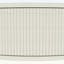 Console demi-lune artisanale à motif ondulé avec finition blanc crème, design unique en demi-lune avec tiroirs de rangement et tablette inférieure