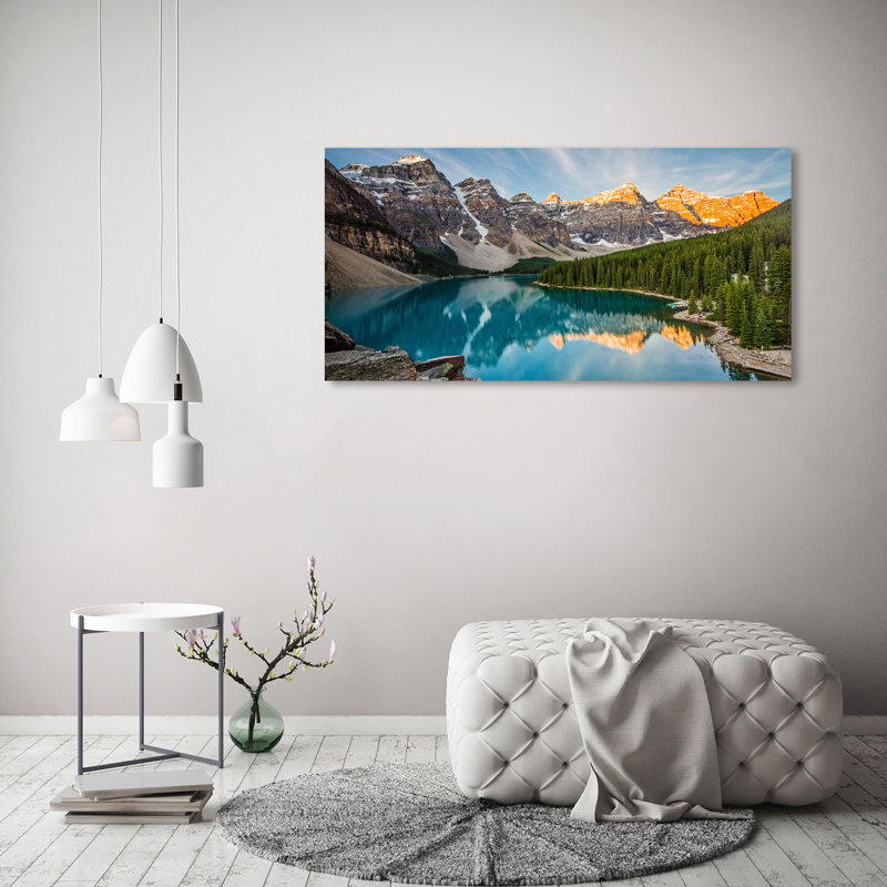Lake in the Mountains 1 Piece Wrapped Canvas Wall Art