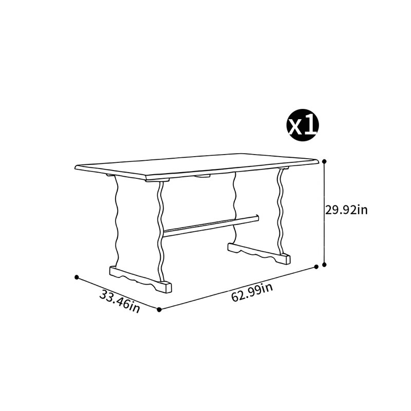 Bureau domestique en bois massif, Noyer, H 29,92 po x l 62,99 po x P 33,46 po