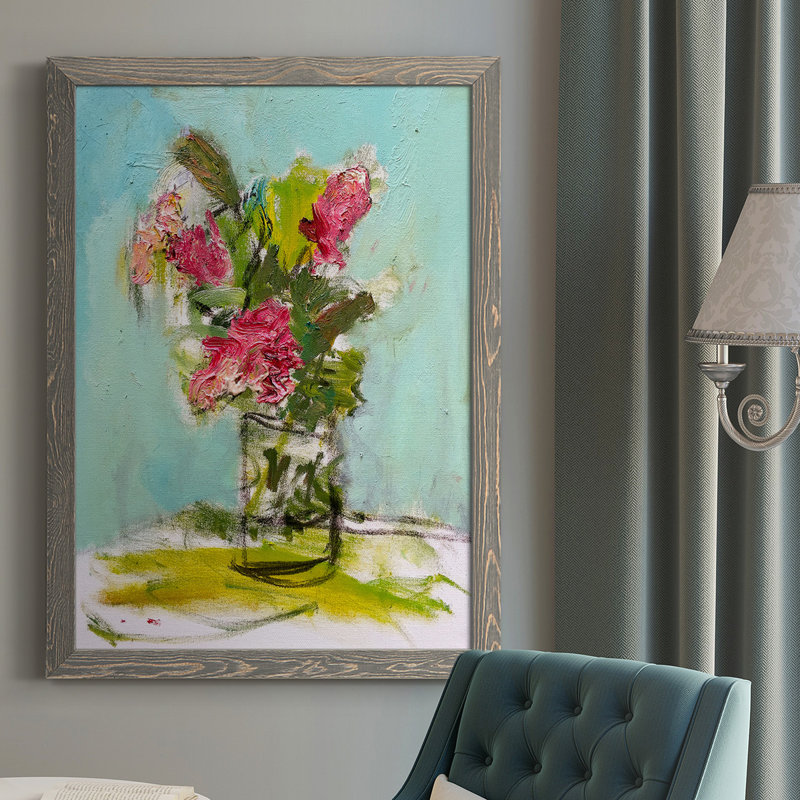 Turquoise Lilly, reproduction d'art sur toile, H 43,5 po x l 31,5 po x P 1 po, gris