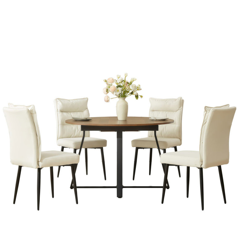 Dining Set, 4 Beige Chair
