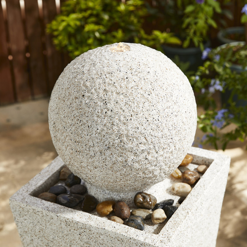 Fontaine Ayita en résine avec lumière, Blanc