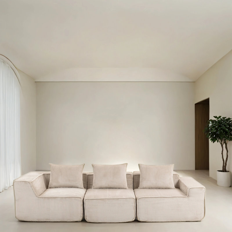 Canapé modulaire en velours, Beige