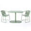 Élégant bistro de jardin pour l'extérieur - fer, bleu sarcelle mat, 2 chaises et table ovale pour le jardin en fer, espaces extérieurs,