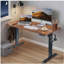 Bureau électrique debout, bureau à hauteur ajustable, bureau assis-debout 24 po x 48 po, structure noire / plateau en acajou-1145626404